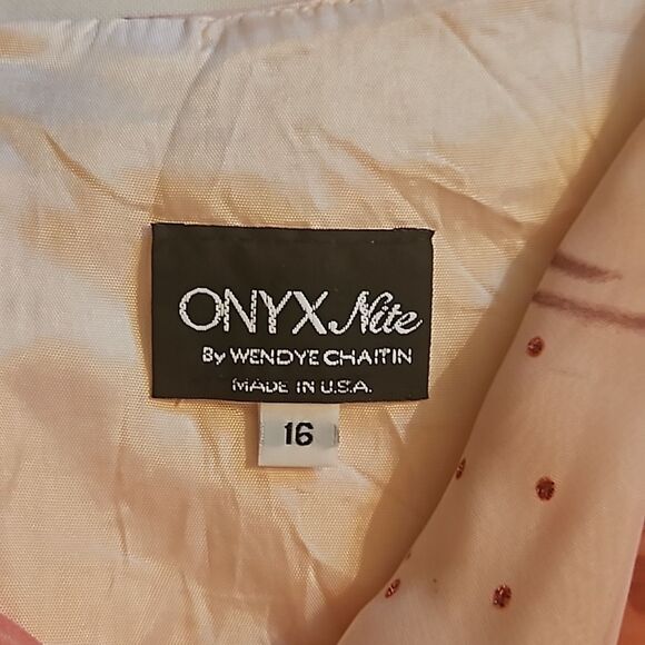 Onyx Nite Pastel Pink Floral bodice gown size 16 - Picture 10 of 14